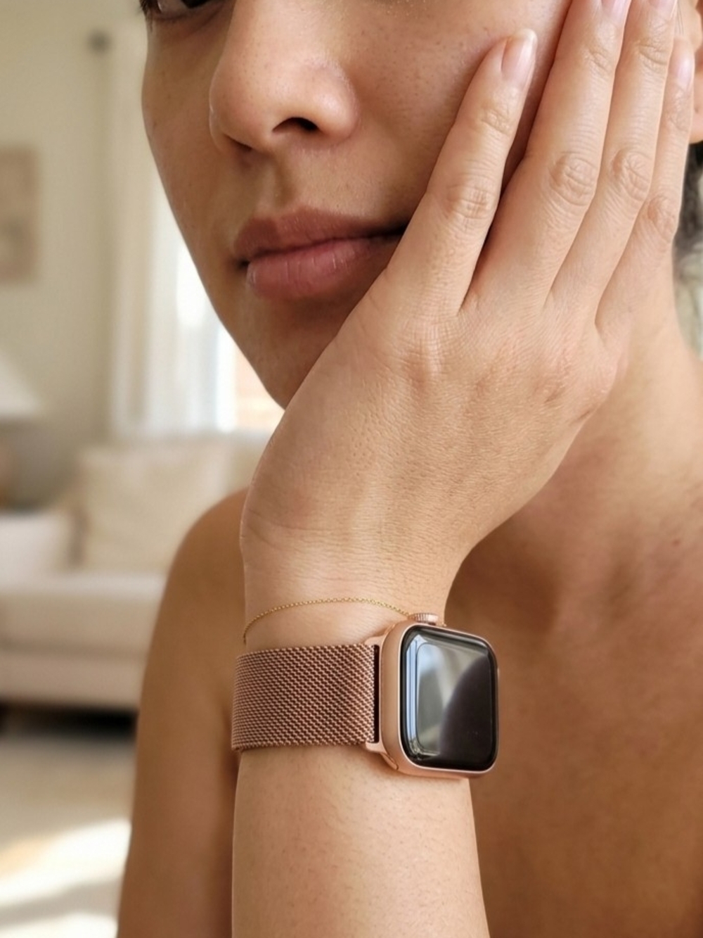 Rose Gold Milanese Loop Apple Watch Band 38-40-41mm